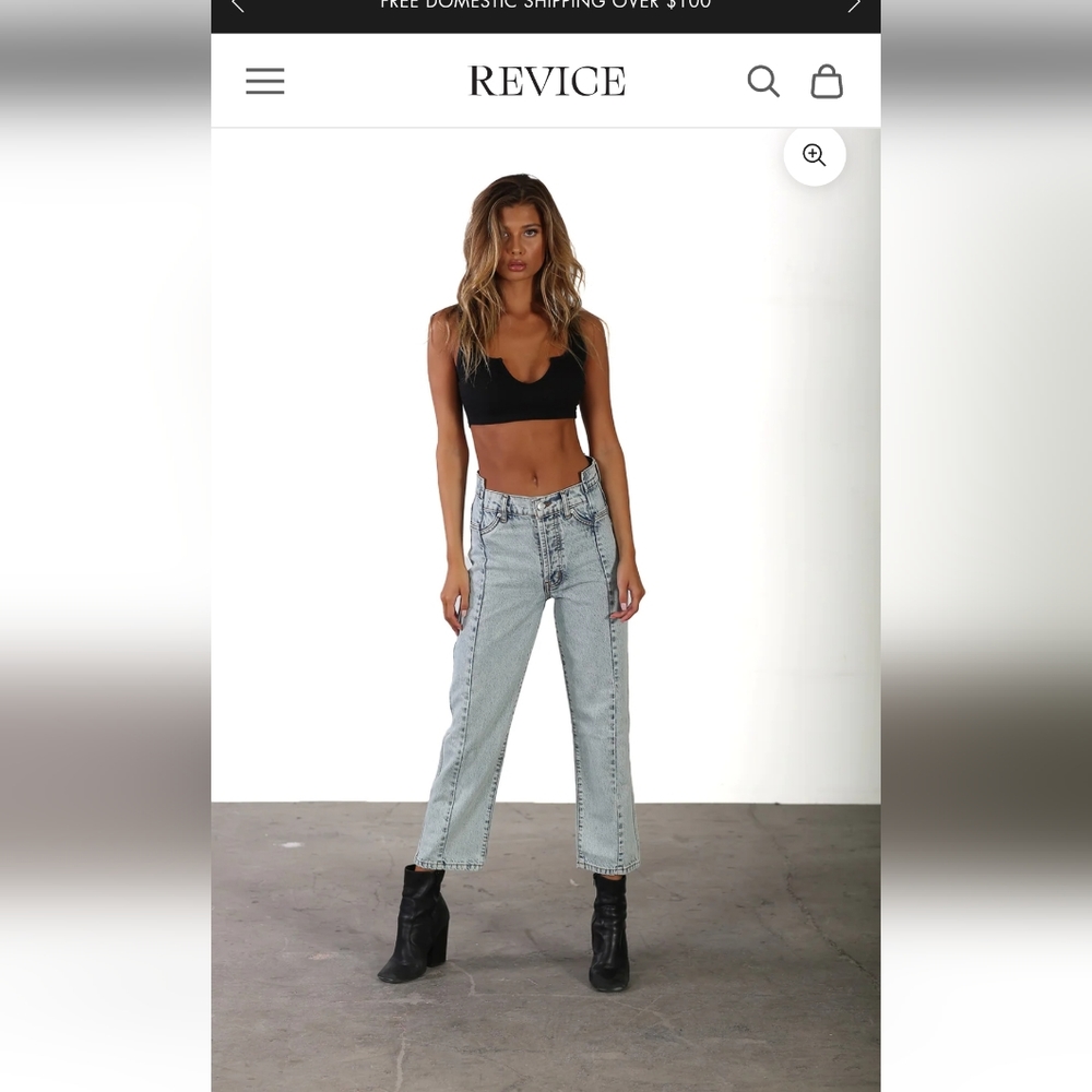 REVICE Light Wash Straight Leg Jeans